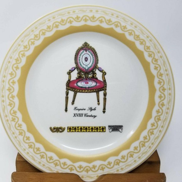 Porcelain Treasures Dessert Plates Antique Chairs - Picture 5 of 12